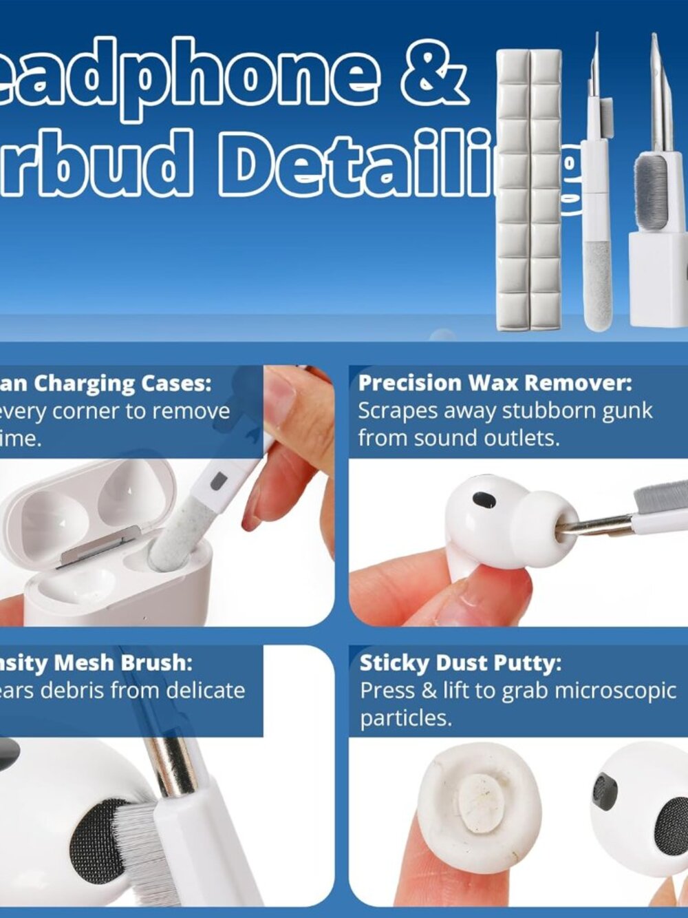 Upgraded Keyboard Cleaning Kit, 13-in-1 Electronics Cleaner Tool with Dust Clean - Picture 5 of 9